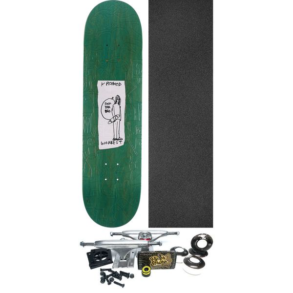 Krooked Skateboards Bobby Worrest Yha Bro Skateboard Deck Slick - 8.3" x 31.9" - Complete Skateboard Bundle